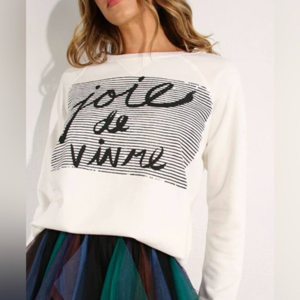 Anthropogie Joie de Vivre sweatshirt in ivory